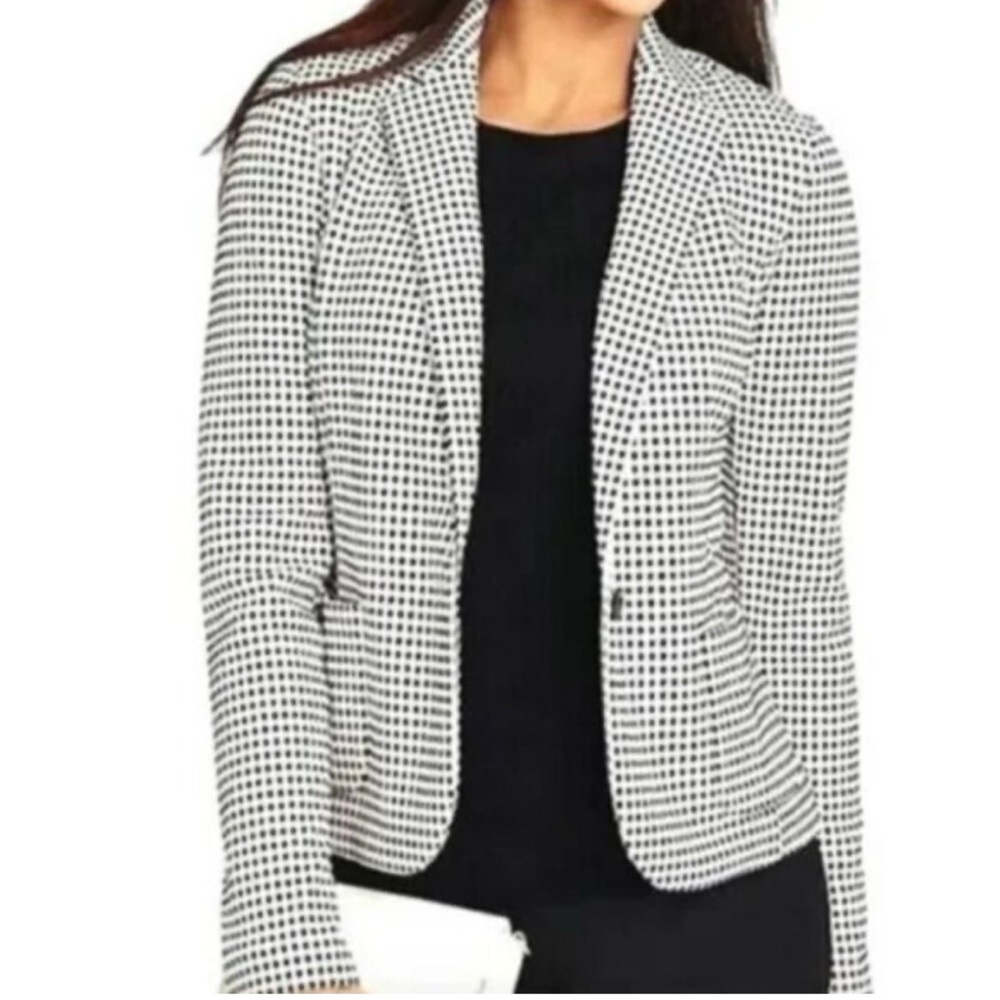 Talbots Black & White Checkered Blazer – Size XL